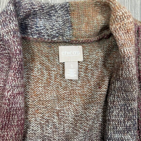 Chico’s Multi-Color Knit Cardigan Sweater Size M - Picture 3 of 6